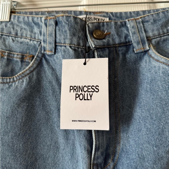 Princess Polly Jeans Womens Size 4 Blue Wide Leg High Rise Light Wash Denim - Picture 2 of 8